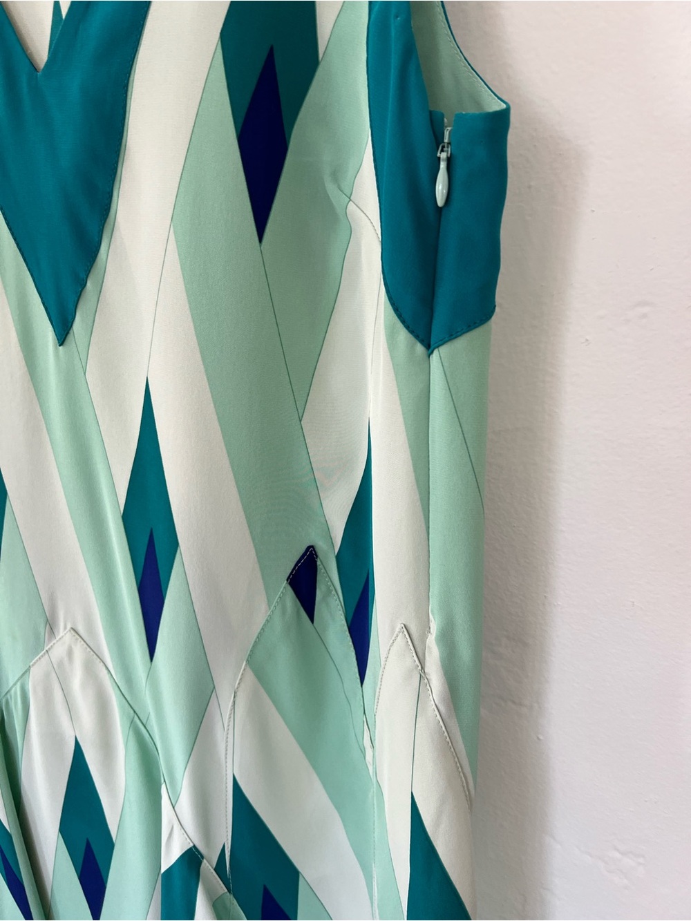 Marc by Marc Jacobs Teal, Mint & Navy Geometric Silk Dress - Picture 5 of 5